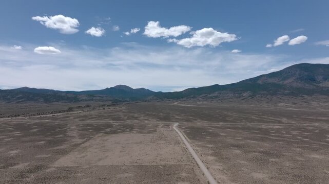 Wind Turbines in Oper Desert Drone Aerial View