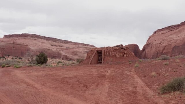 Utah historic building. Navajo Hogan in Monument Valley.