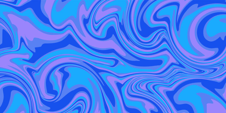 Abstract psychedelic liquid marble background with vibrant blue, purple, and light blue fluid swirls. Modern trippy pattern design perfect for creative wallpapers, banners, and digital art projects.