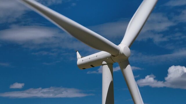 Wind Turbines in Oper Desert Drone Aerial View