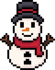 Fototapeta premium Snowman Pixel Art Icon