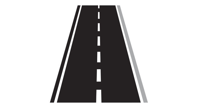 Asphalt road with white markings.
