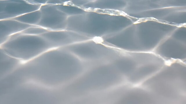 A kaleidoscope of light reflections dancing on ceiling coming from a moving boat interior footage.