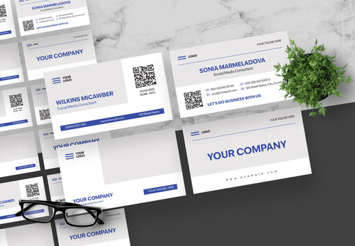 Blue And Grey Clean Company Business Card 