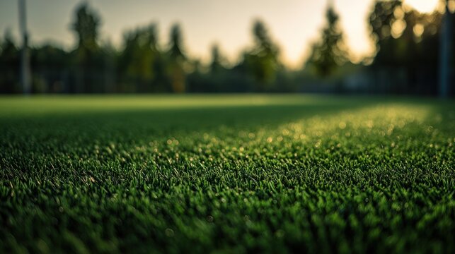 Close up of green grass field outdoors