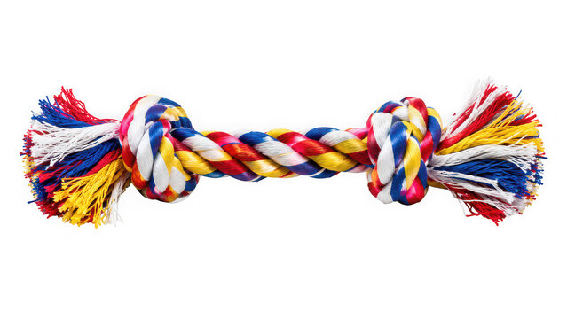 Colorful rope dog toy with knotted ends multi colored accessory plaything