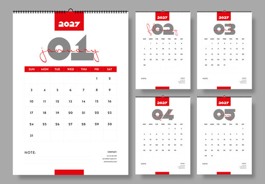 Calendar Template 2027
