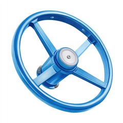 Obraz premium Blue watercolor cartoon steering wheel clipart for creative design use and background enhancements on white background