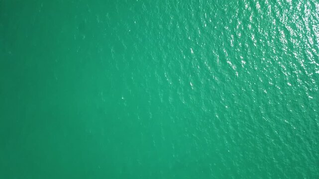 4K Drone Top View of Turquoise Ocean Water Surface Abstract Tropical Sea Background Aerial Footage