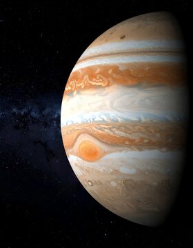 Jupiters Majestic Swirls - A Close-Up View of the Gas Giant.