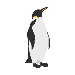 Obraz premium vector drawing emperor penguin, Aptenodytes forsteri isolated at white background, hand drawn illustration