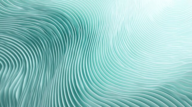 Abstract light cyan corrugated surface features flowing, rhythmic parallel lines.