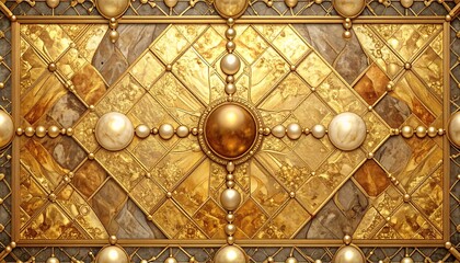 Obraz premium Ornate Golden Marble Pattern.