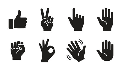 Fototapeta premium Hand gesture icons for user interface design and communication.