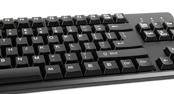 Black and white of a computer keyboard layout with keys labeled