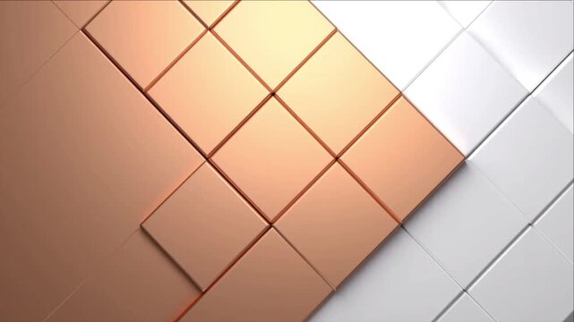 恋愛番組やウェディング動画向け、ハート型パネルが高速展開するトランジション背景素材