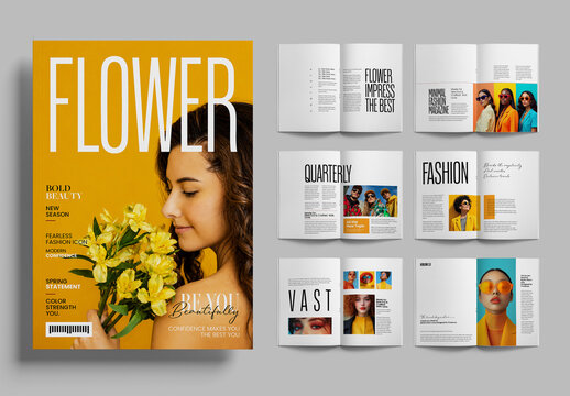 Minimal Fashion Magazine Layout Template with Modern Editorial Design