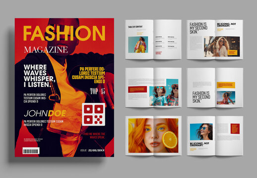 Modern Fashion Magazine Editorial Layout Template With Bold Typography