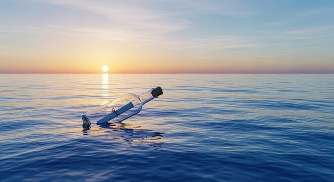 Drone floating on calm ocean water.