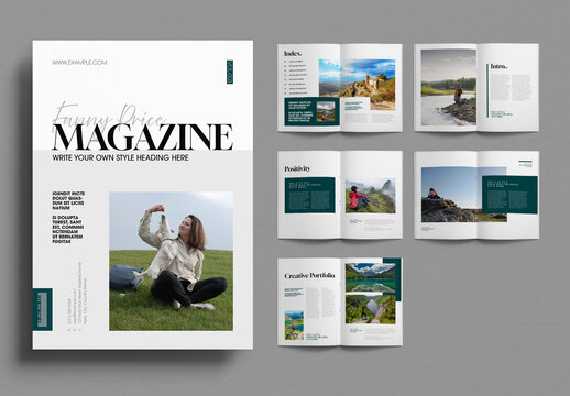 Modern Travel Magazine with Adventure Photography