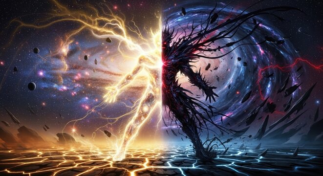 Electricity Meets Cosmic Swirling Energy Forces.