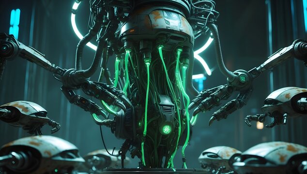 Alien Salvage Yard Dismantling Human Machines With Plasma Arms