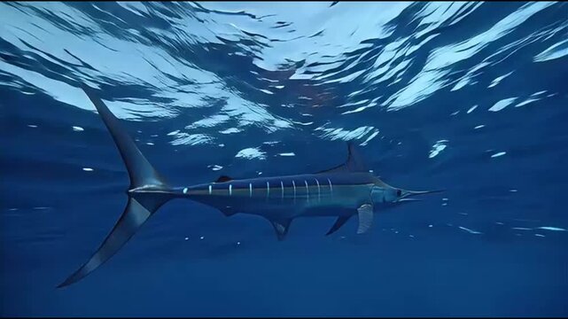 Swordfish on the sea