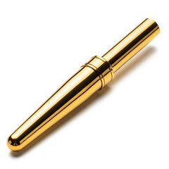 Naklejka premium golden pen isolated on white