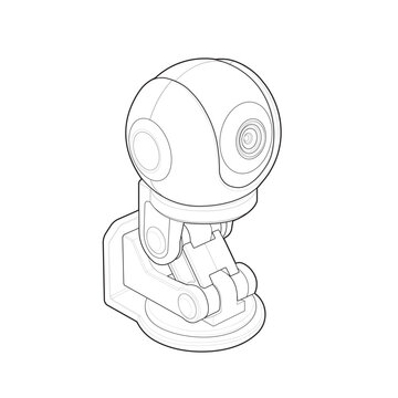 Isometric motorized ptz security camera drawing for high speed dome pan tilt zoom surveillance manual