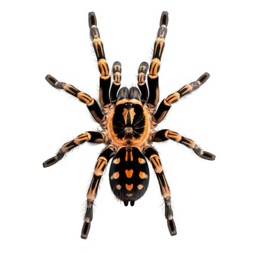 Brazilian black tarantula grammostola pulchra isolated on transparent background
