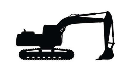 excavator silhouette on white background © Nazrul