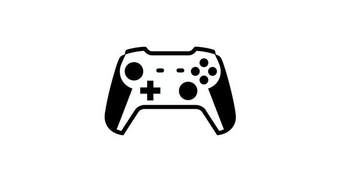 Game controller silhouette on transparent background