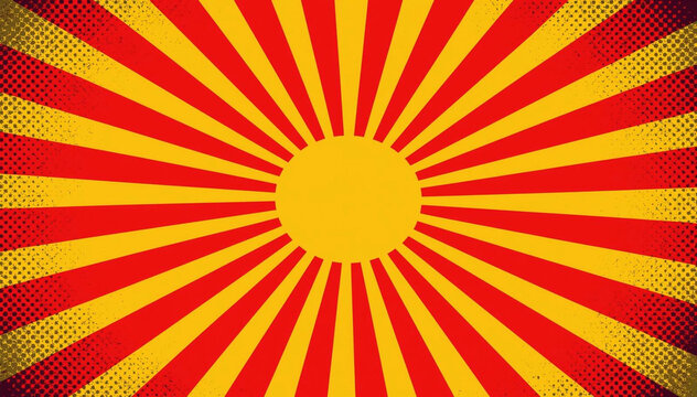 vibrant sunburst explosion pop art background with bold radial rays