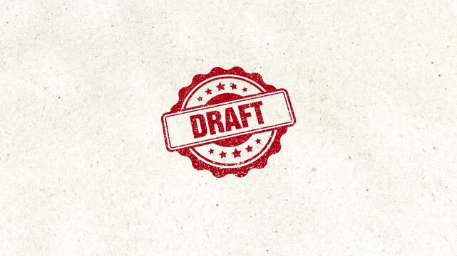Draft Wooden Rubber Stamp Seal Animation