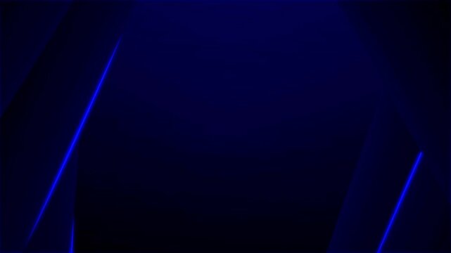 Blue neon lines shining on abstract geometric borders over a dark background.