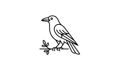 Fototapeta premium Simple crow bird icon vector illustration isolated on white background for wildlife nature and gothic design projects