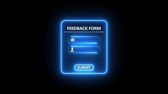 Digital feedback form interface concept on the transparent background. Perfect for customer feedback, digital onboarding, user experience in web applications.4k video