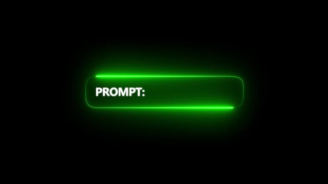 AI prompt on digital device concept on the transparent background.artificial intelligence training language model. Motion graphics of prompt concept. 4k animation motion video