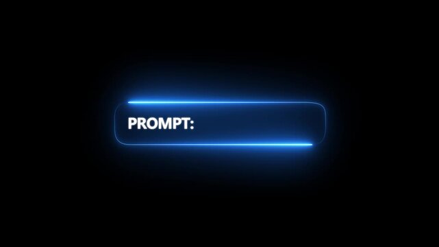 AI prompt on digital device concept on the transparent background.artificial intelligence training language model. Motion graphics of prompt concept. 4k animation motion video