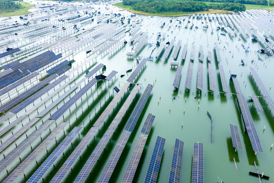 Solar Power Plant Damaged by Typhoon, New Energy Facility Damage