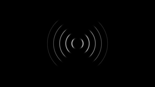 Radio waves seamless loop animation. motion graphic of radio waves concept. Isolated on black background 4k motion video