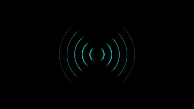 Radio waves seamless loop animation. motion graphic of radio waves concept. Isolated on black background 4k motion video