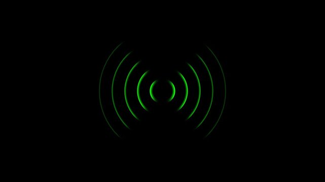 Radio waves seamless loop animation. motion graphic of radio waves concept. Isolated on black background 4k motion video