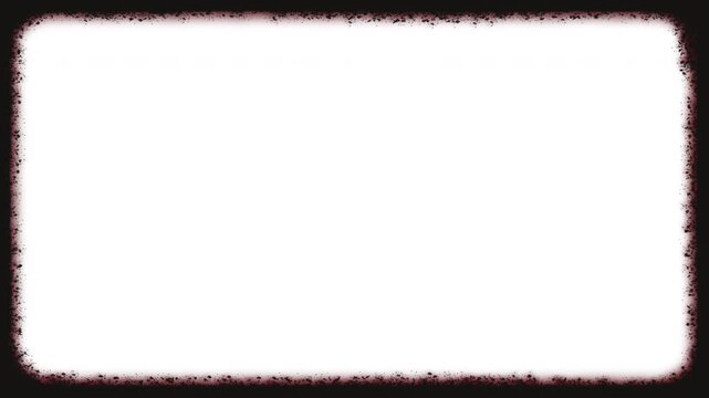 Seamless looping old grungy photo film frame on transparent background