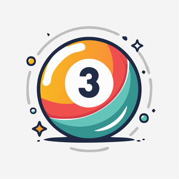 Billiard Ball Number 3 Illustration