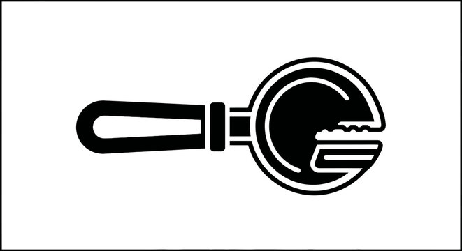 Black and white magnifying glass icon.