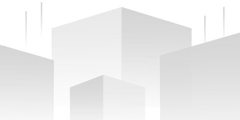 Fototapeta premium White and grey perspective room shape abstract background. banner modern design. vector illustration