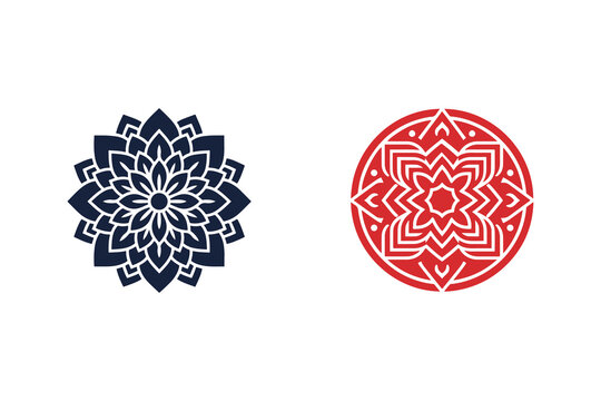 Luxury ornamental mandala design elements set, circular geometric pattern vectors for wedding card and decoration