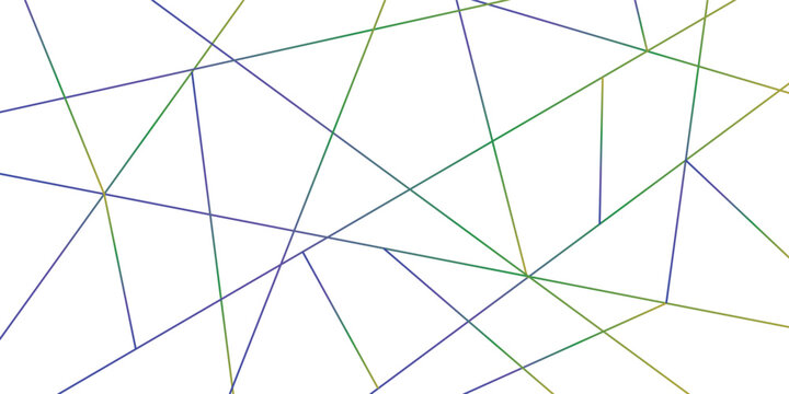 Abstract geometric pattern of intersecting colorful lines on a white background, creating a dynamic visual network.