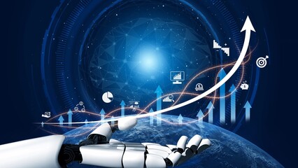 Naklejka na ściany i meble Business growth strategy, growth planning, business expansion, strategic metrics, and innovation roadmap for continued business growth and business success by 2025 and beyond. Muxer